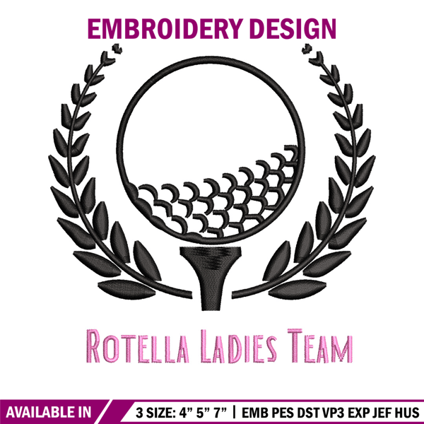 Rotella ladies team embroidery design, Sport embroidery, Emb design, Embroidery shirt, Embroidery file, Digital download.jpg