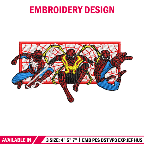 Spiderman box embroidery design, Spiderman embroidery, Emb design, Embroidery shirt, Embroidery file, Digital download.jpg