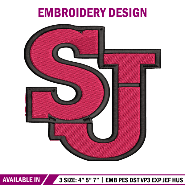 St John's Red Storm embroidery design, St John's Red Storm embroidery, logo Sport, Sport embroidery, NCAA embroidery.jpg