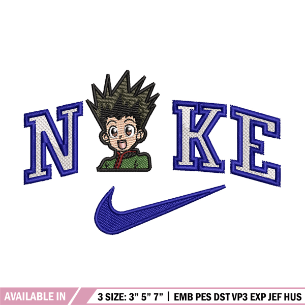 Nike gon embroidery design, Hunter x hunter embroidery, Nike design,Embroidery file,Embroidery shirt,Digital download.jpg