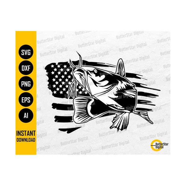 US Catfish SVG, USA Catfish Fishing Svg