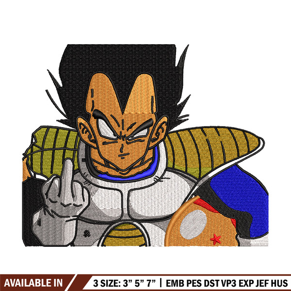 Vegeta saiyan embroidery design, Dragonball embroidery, Anime design, Embroidery shirt, Embroidery file, Digital download.jpg