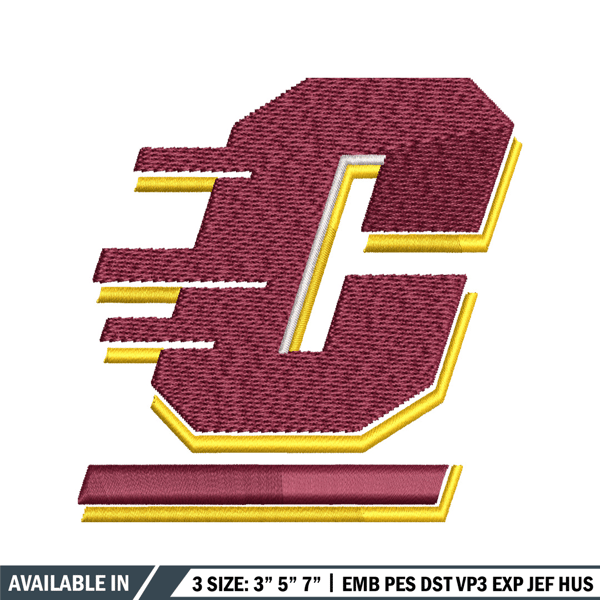 Central Michigan Chippewas embroidery design, Central Michigan Chippewas embroidery, logo embroidery, NCAA embroidery..jpg