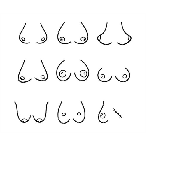 Boobs SVG, Tits svg, Monogram SVG, SVG Files, Silhouette Cut Files, Cricut  Cut Files.