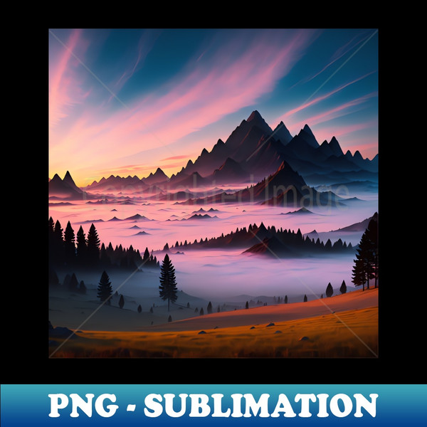LN-20231018-3352_Misty Mountains With a Sunset Backdrop Ai Generated Art 4897.jpg