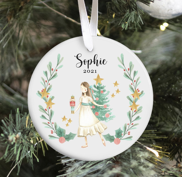 Baby's First Christmas Ornament  Personalized Clara Nutcracker Ornament  Name Ornament Stocking Stuffer Christmas Gift Ceramic - 1.jpg