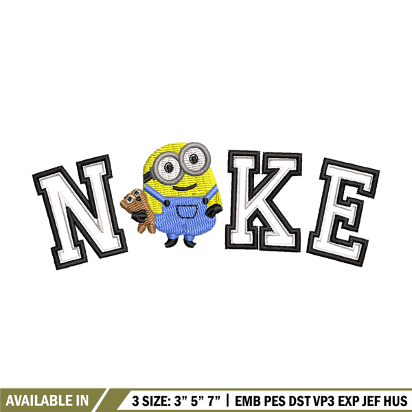 Nike minion embroidery design, Minion embroidery, Nike design, Embroidery shirt, Embroidery file, Digital download.jpg