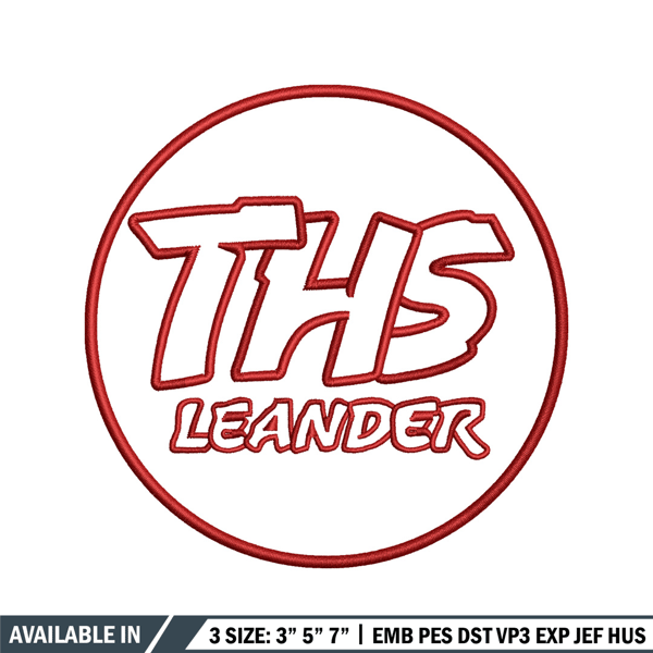 Ths leanderLogo embroidery design, ths leander embroidery, logo design, embroidery file, logo shirt, Digital download..jpg