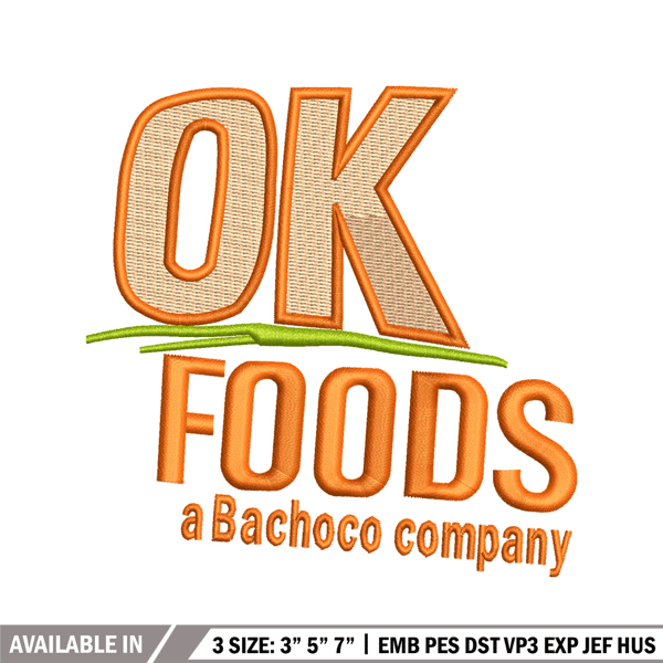 OK Foods embroidery design, OK Foods logo embroidery, logo design, embroidery file, logo shirt, Digital download..jpg