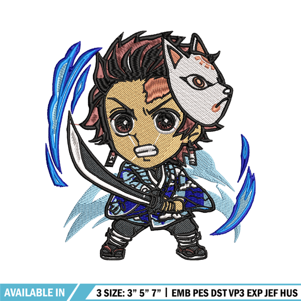 Tanjiro chibi embroidery design, Kimetsu no Yaiba embroidery, embroidery file, anime design, anime shirt, Digital download.jpg