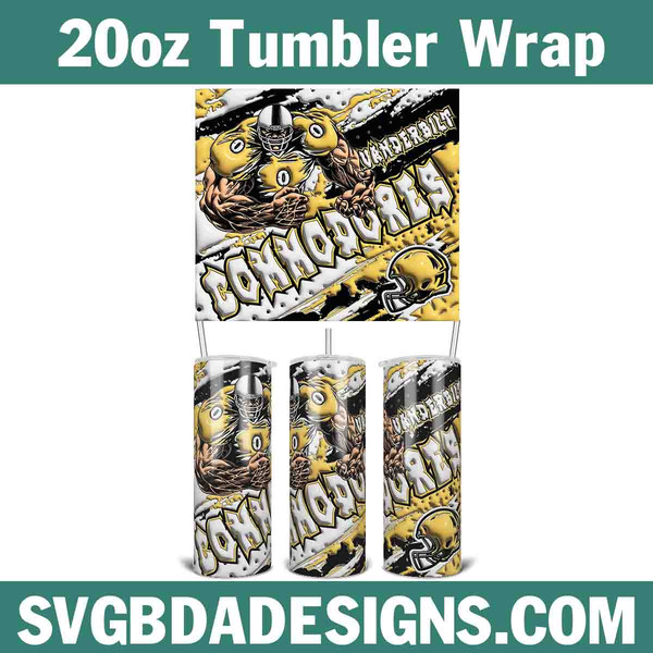 Vanderbilt Commodores Football 3D Inflated Tumbler Wrap.jpg