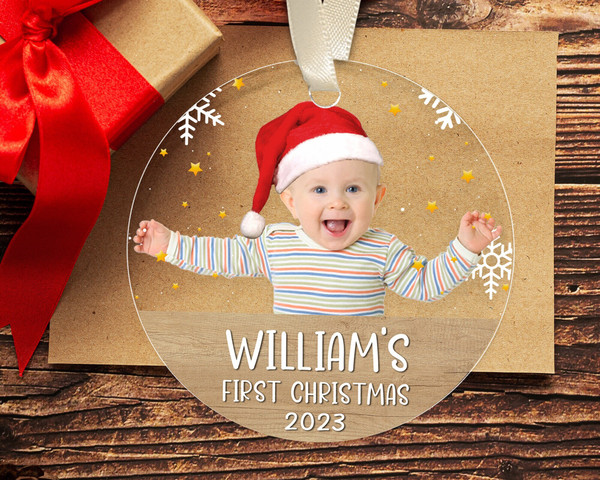 Custom Baby Photo Ornament, Personalized Baby First Christmas Ornament, New Baby Christmas Gift, Baby's 1st Christmas Ornament, Xmas Decor - 2.jpg