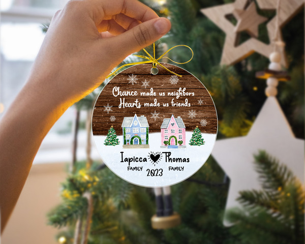 CEZII Personalized Neighbor Christmas Ornament 2023, Best Neighbor Gift,  Neighbors Ornament, New Moving Gift for Friend New Neighbor New Home