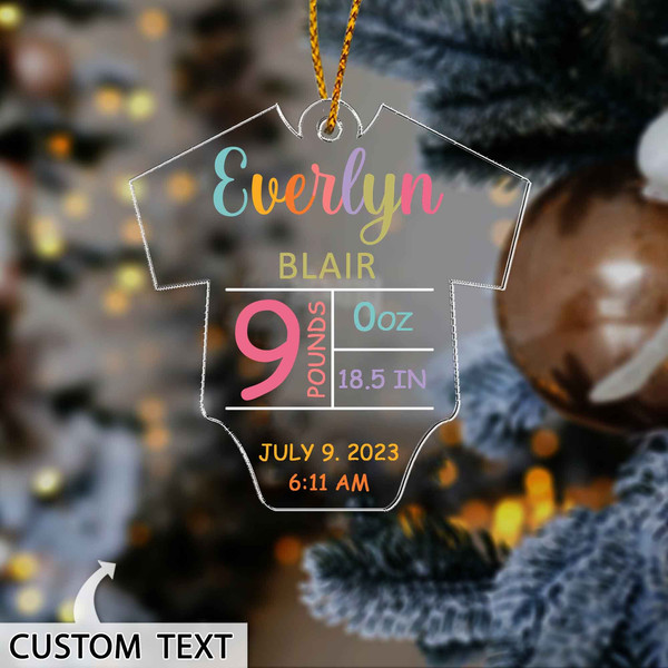 Personalized Baby's First Christmas Ornament, New Baby Gift, Newborn Ornament, Xmas Tree Decor, Kid 1st Christmas Gift, Cute Kid Ornament - 7.jpg