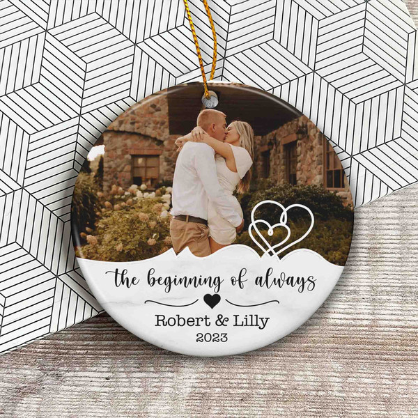 Personalized Engaged Ornament, Engaged Christmas Ornament, Personalized Wedding Photo Ornament, Engagement Gift For Couple, Wedding Gift - 4.jpg