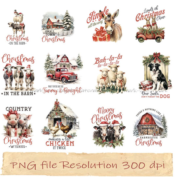 Christmas Farm Sublimation Bundle Graphic.jpg