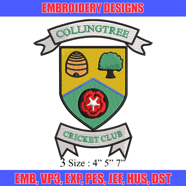 Collingtree Cricket embroidery design, Collingtree Cricket embroidery, logo design, embroidery file, Digital download.jpg