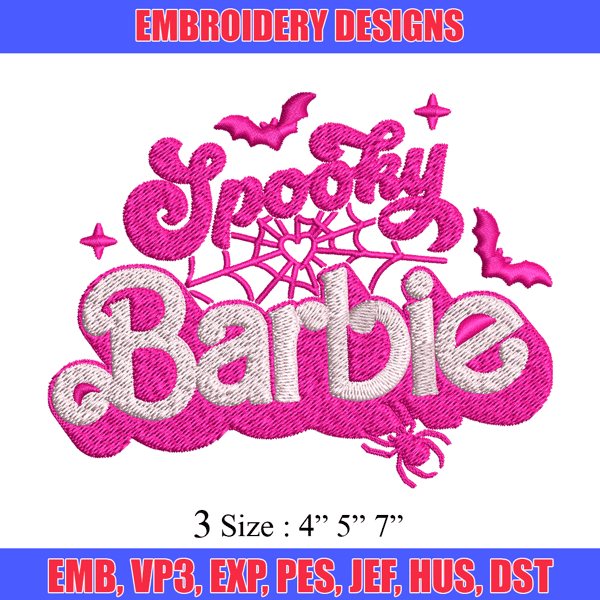 Spooky Barbie Embroidery design, Spooky Barbie Embroidery, Embroidery File, logo design, logo shirt, Digital download..jpg