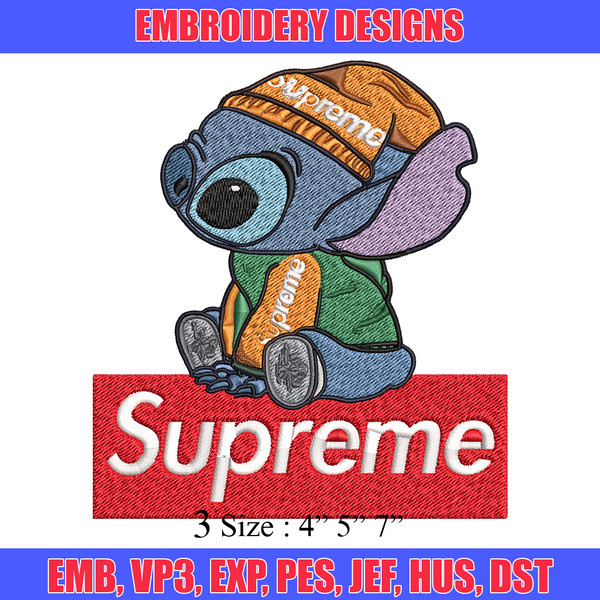 Stitch Supreme Cool Embroidery design, cartoon Embroidery, cartoon design, Embroidery File, Digital download..jpg