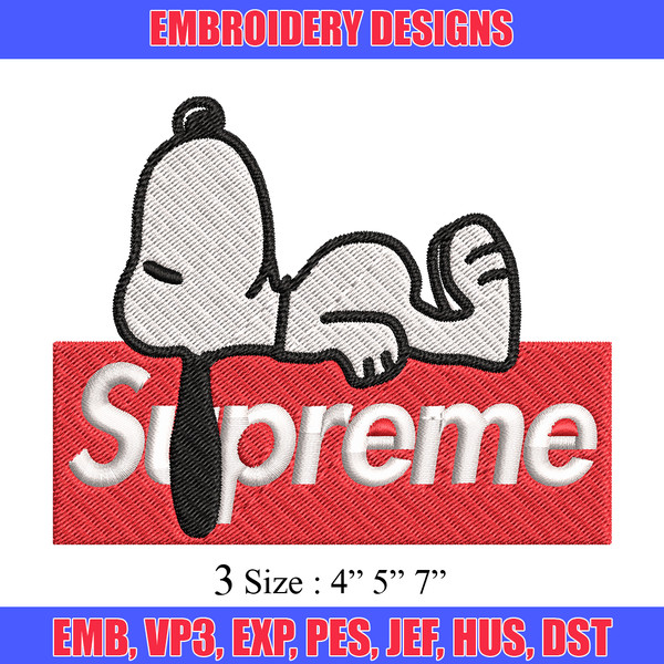 Supreme snoopy dog Embroidery design, supreme snoopy dog Embroidery, cartoon design, Embroidery File, Digital download..jpg