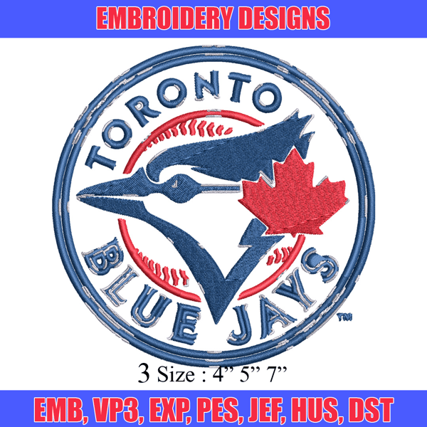 Toronto Blue Jays Embroidery Design, Brand Embroidery, Embroidery File, Logo shirt, Sport Embroidery, Digital download..jpg