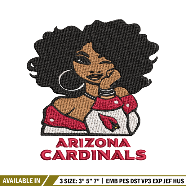 Arizona Cardinals Girl Embroidery Design, Logo Embroidery, NFL Embroidery, Embroidery File, Logo shirt, Digital download.jpg