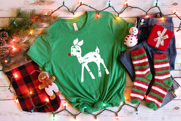 Christmas Rudolph Shirt, Reindeer Shirt for Women,Women's Christmas Shirt,Christmas t-shirt, Reindeer Tee, Rudolph The Red Nosed Reindeer - 6.jpg