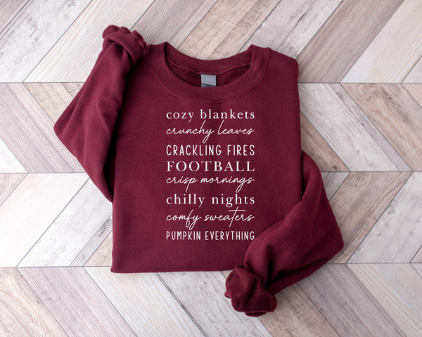 Cozy Blankets Crunchy Leaves Sweatshirt, Fall Lists Shirt, Womens Fall Sweatshirt, Halloween Sweater, Thanksgiving Gifts, Autumn Sweatshirt - 4.jpg