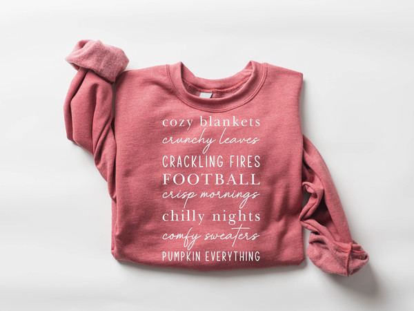 Cozy Blankets Crunchy Leaves Sweatshirt, Fall Lists Shirt, Womens Fall Sweatshirt, Halloween Sweater, Thanksgiving Gifts, Autumn Sweatshirt - 5.jpg