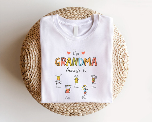 Personalize Grandma Gift Shirt, Custom Grandma Grandchildren Gift, Nana Shirt, Gift for Grandmother, Mothers Day Gift, Cute Mom Shirt - 4.jpg