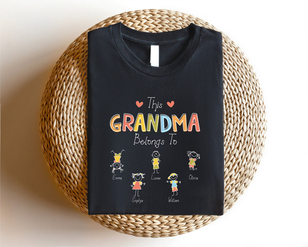 Personalize Grandma Gift Shirt, Custom Grandma Grandchildren Gift, Nana Shirt, Gift for Grandmother, Mothers Day Gift, Cute Mom Shirt - 6.jpg