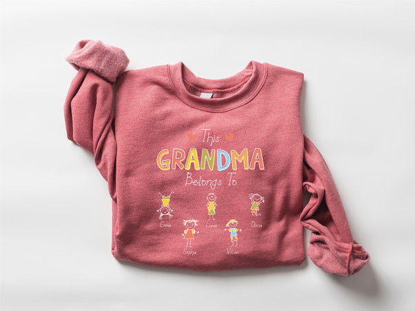 Personalize Grandma Gift Sweatshirt, Custom Grandma Grandchildren Gift, Nana Sweater, Gift for Grandmother, Mothers Day Gift, Cute Mom Shirt - 7.jpg