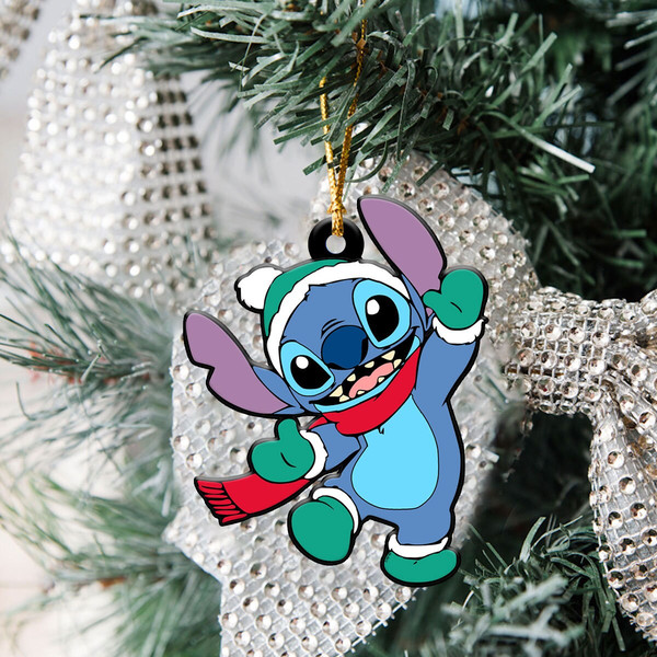 Personalized Stitch Glass Ornament, Stitch Christmas Ornamen - Inspire  Uplift