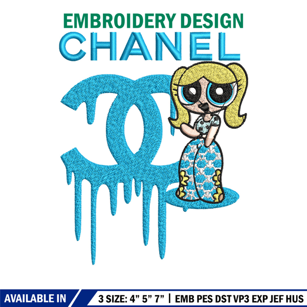 Chanel blue girl Embroidery Design, Chanel Embroidery, Brand Embroidery, Embroidery File, Logo shirt, Digital download.jpg