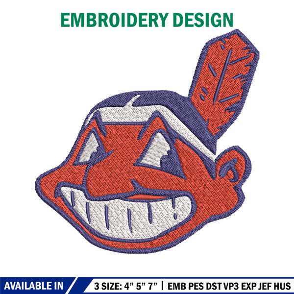 Cleveland Indians Embroidery, MLB Embroidery, Sport embroidery, Logo Embroidery, MLB Embroidery design.jpg
