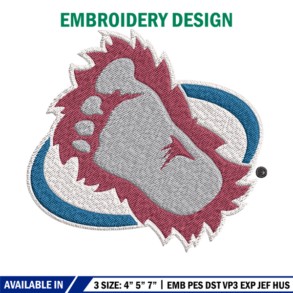 Colorado Avalanche logo Embroidery, NHL Embroidery, Sport embroidery, Logo Embroidery, NHL Embroidery design.jpg