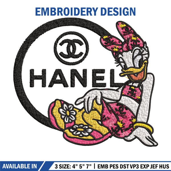 Duck cartoon chanel Embroidery Design,Chanel Embroidery, Embroidery File, Brand Embroidery, Logo shirt, Digital download.jpg