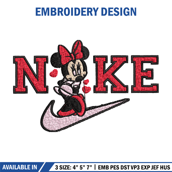 Nike red minnie Embroidery Design, Brand Embroidery, Nike Embroidery, Embroidery File, Logo shirt, Digital download.jpg