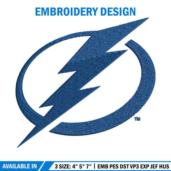 Tampa Bay Lightning logo Embroidery, NHL Embroidery, Sport embroidery, Logo Embroidery, NHL Embroidery design.jpg