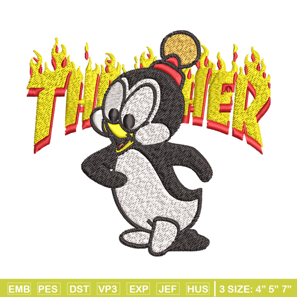 Chilly Willy Thrasher Embroidery design, Chilly Willy Embroidery, cartoon design, Embroidery File, Digital download..jpg