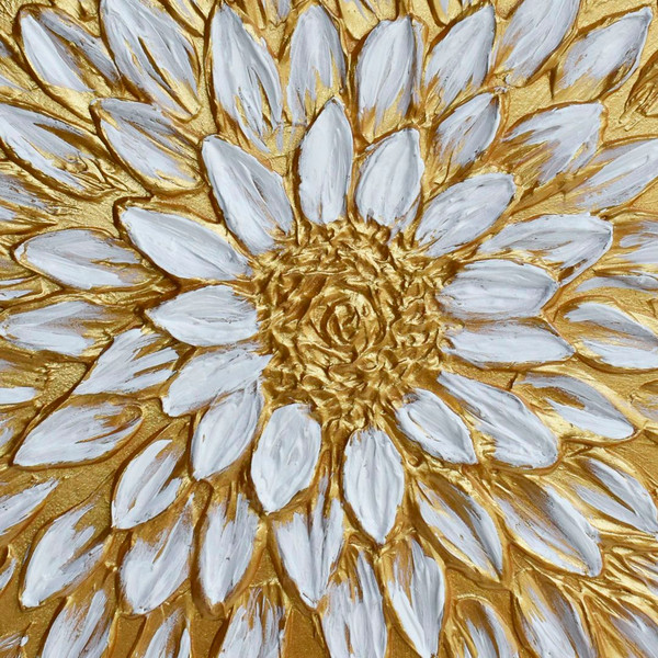 large-floral-painting-gold-flower-wall-art-daisy-artwork-textured-original-art-bedroom-decor