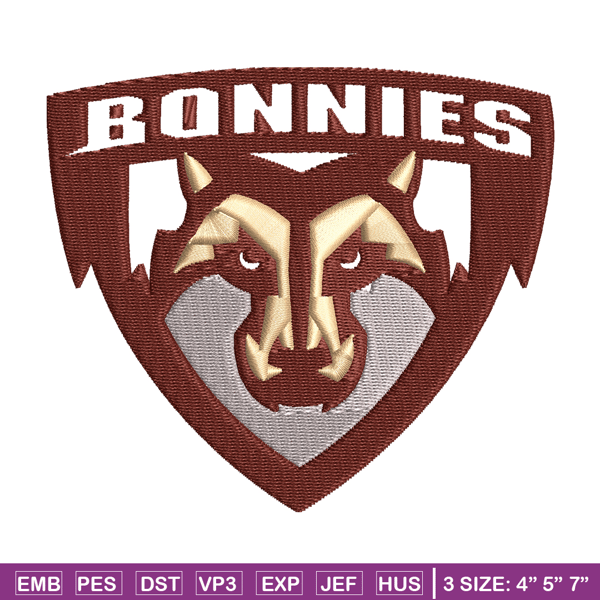 St Bonaventure Bonnies embroidery design, St Bonaventure Bonnies embroidery, Sport embroidery, NCAA embroidery..jpg
