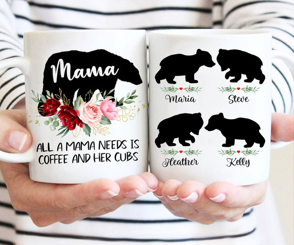 Custom Bear Mama Mug with Kids' Names Mug, Personalized Name Coffee Mug, Mom Bear Coffee Mug, Gift Mug For Mommy - 1.jpg