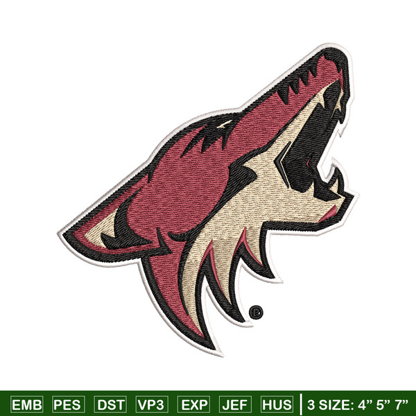 Arizona Coyotes logo Embroidery, NHL Embroidery, Sport embroidery, Logo Embroidery, NHL Embroidery design..jpg