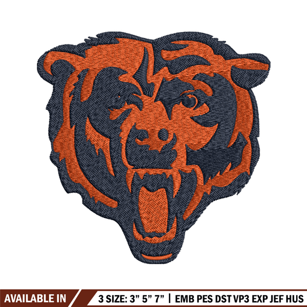 Chicago Bears Embroidery Design, Logo Embroidery, NCAA Embroidery, Embroidery File, Logo shirt, Digital download.jpg