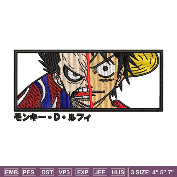 Luffy gear 4 X Luffy embroidery design, one piece embroidery, anime design, embroidery file, Digital download..jpg