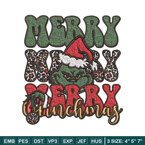 Merry Christmas Grinch Embroidery design, Grinch christmas Embroidery, logo design, Embroidery File, Instant download.jpg