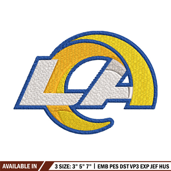 Los Angeles Rams logo Embroidery, NFL Embroidery, Sport embroidery, Logo Embroidery, NFL Embroidery design..jpg