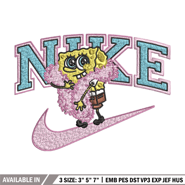 Spongebob pink nike Embroidery Design, Nike Embroidery, Brand Embroidery, Embroidery File, Logo shirt, Digital download.jpg