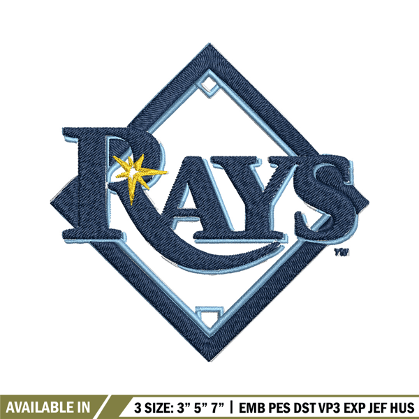 Tampa Bay Rays logo Embroidery, MLB Embroidery, Sport embroidery, Logo Embroidery, MLB Embroidery design..jpg